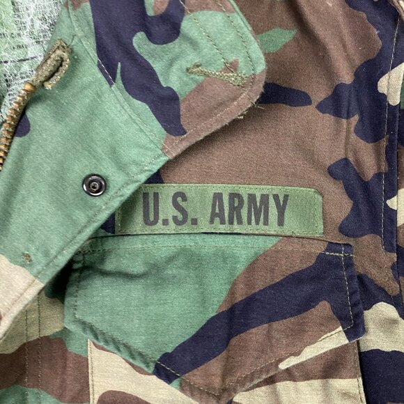 Vintage Alpha Industries US Army M65 Jacket Coat Men's Small Short Woodland Camo - Picture 5 of 16